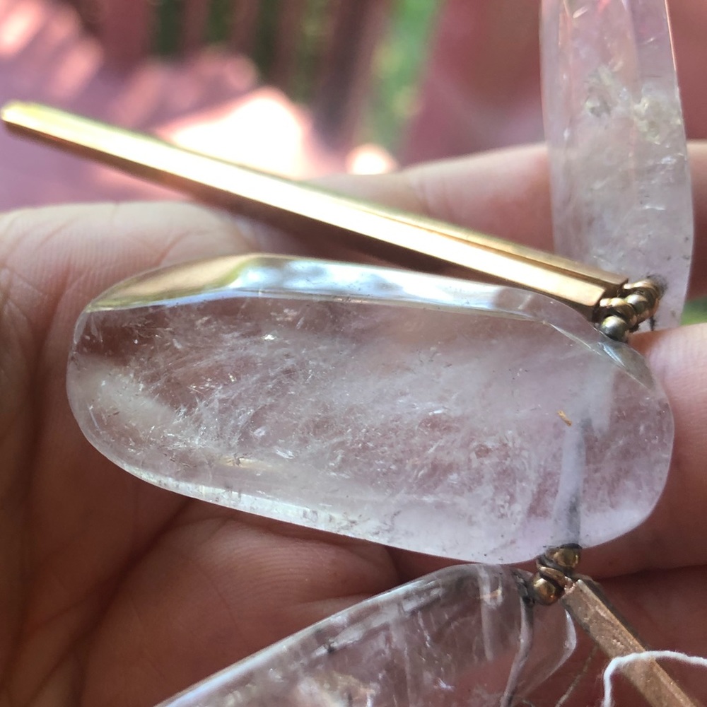 Gemma Redux rose quartz necklace - see pics!